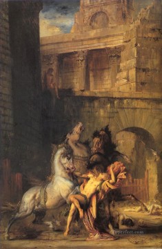 ギュスターヴ・モロー Painting - 馬に食い荒らされたディオメデス 聖書の象徴 ギュスターヴ・モロー